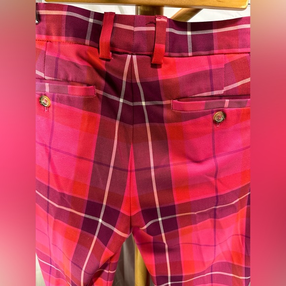 MR TURK - Men’s Red Plaid Pants, Men’s Size 33 - Picture 5 of 10